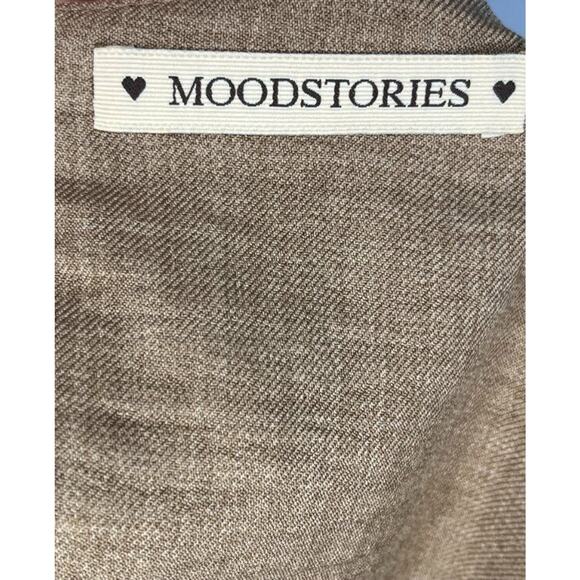 MOODSTORIES OS S M L Brown Tan Long Puff Balloon Sleeve Dress Fall - Picture 3 of 9